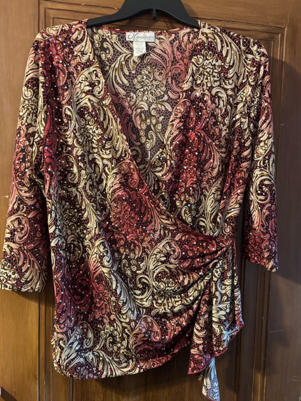 1x Fairycore jeweled y2k Wrap-Style Blouse